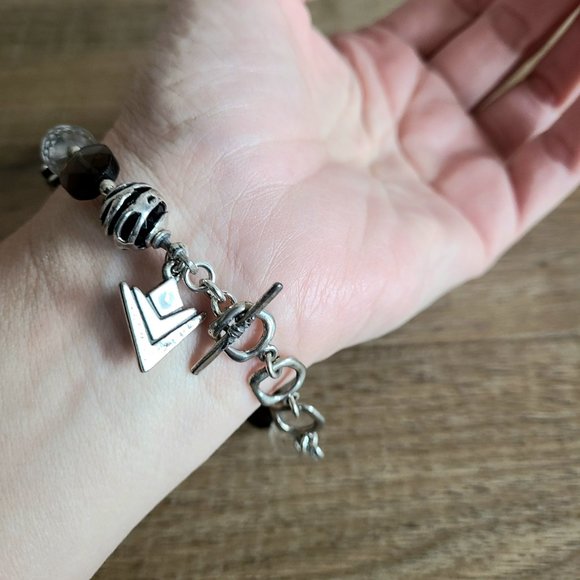 SILPADA sterling silver smokey and clear quarts Topaz bracelet. - Picture 5 of 8